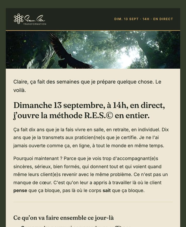 Le mail de lancement